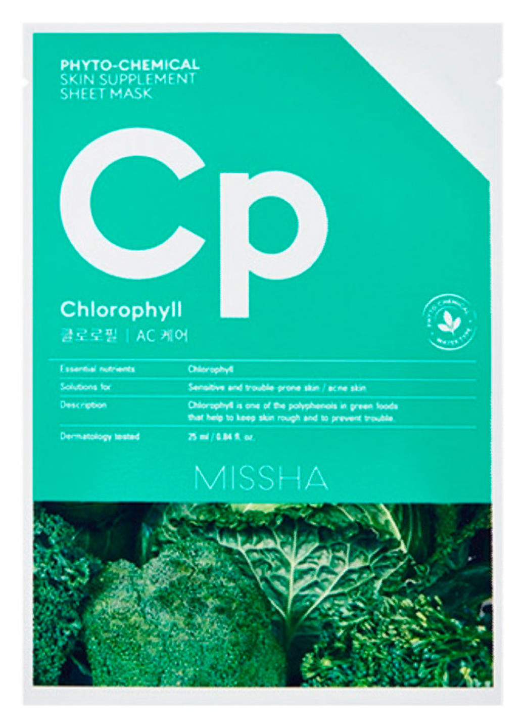 Заспокійлива тканинна маска Phytochemical Skin Supplement Sheet Mask Chlorophyll (1 шт.) MISSHA (202415234)
