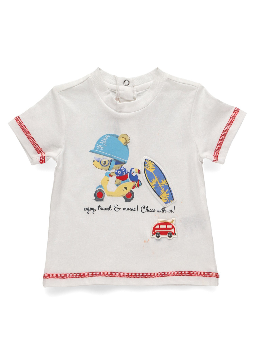 Белая летняя футболка Chicco