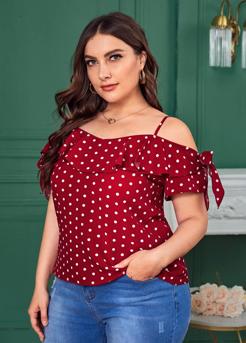 Бордова блуза SHEIN