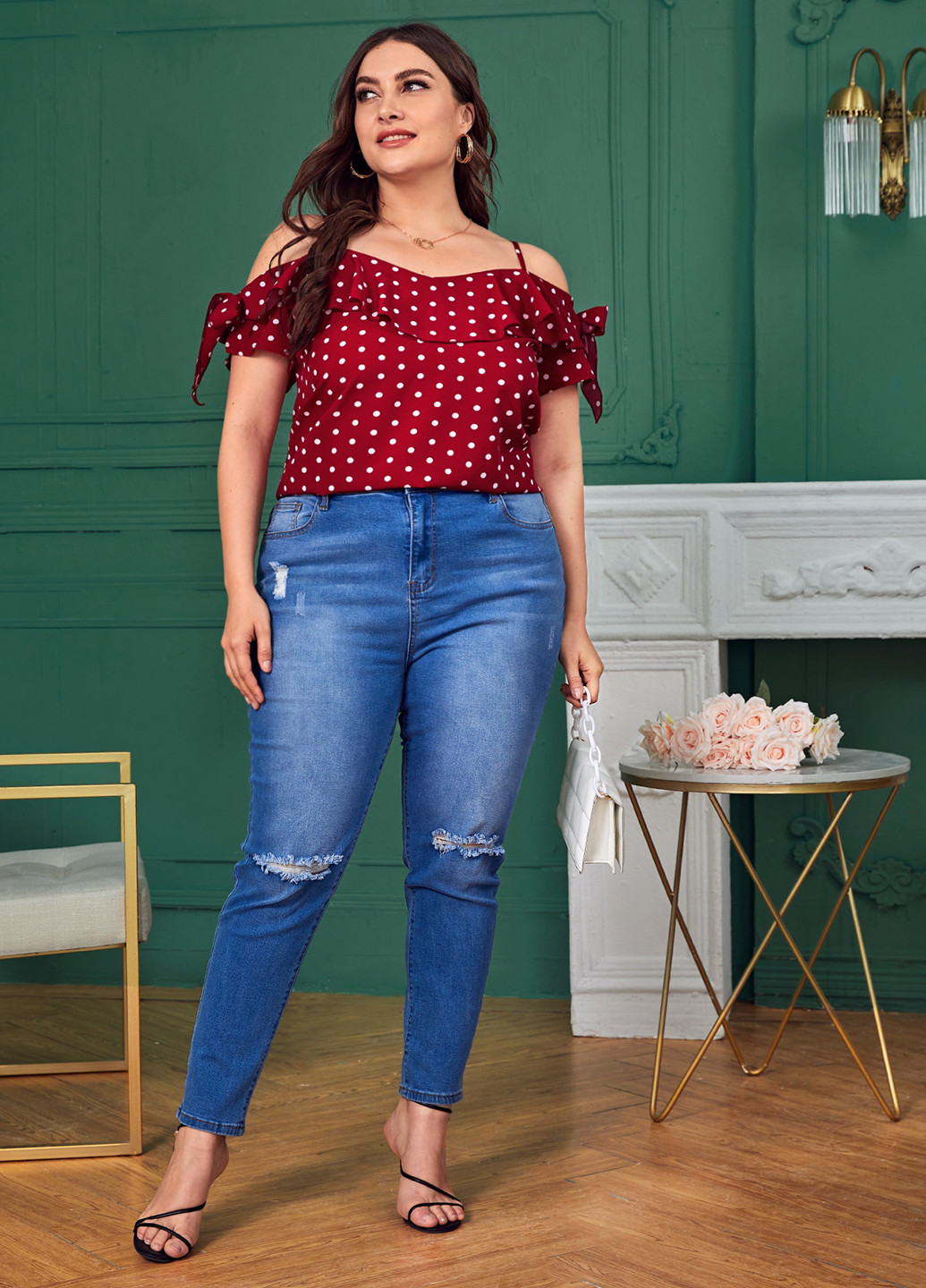 Бордова блуза SHEIN