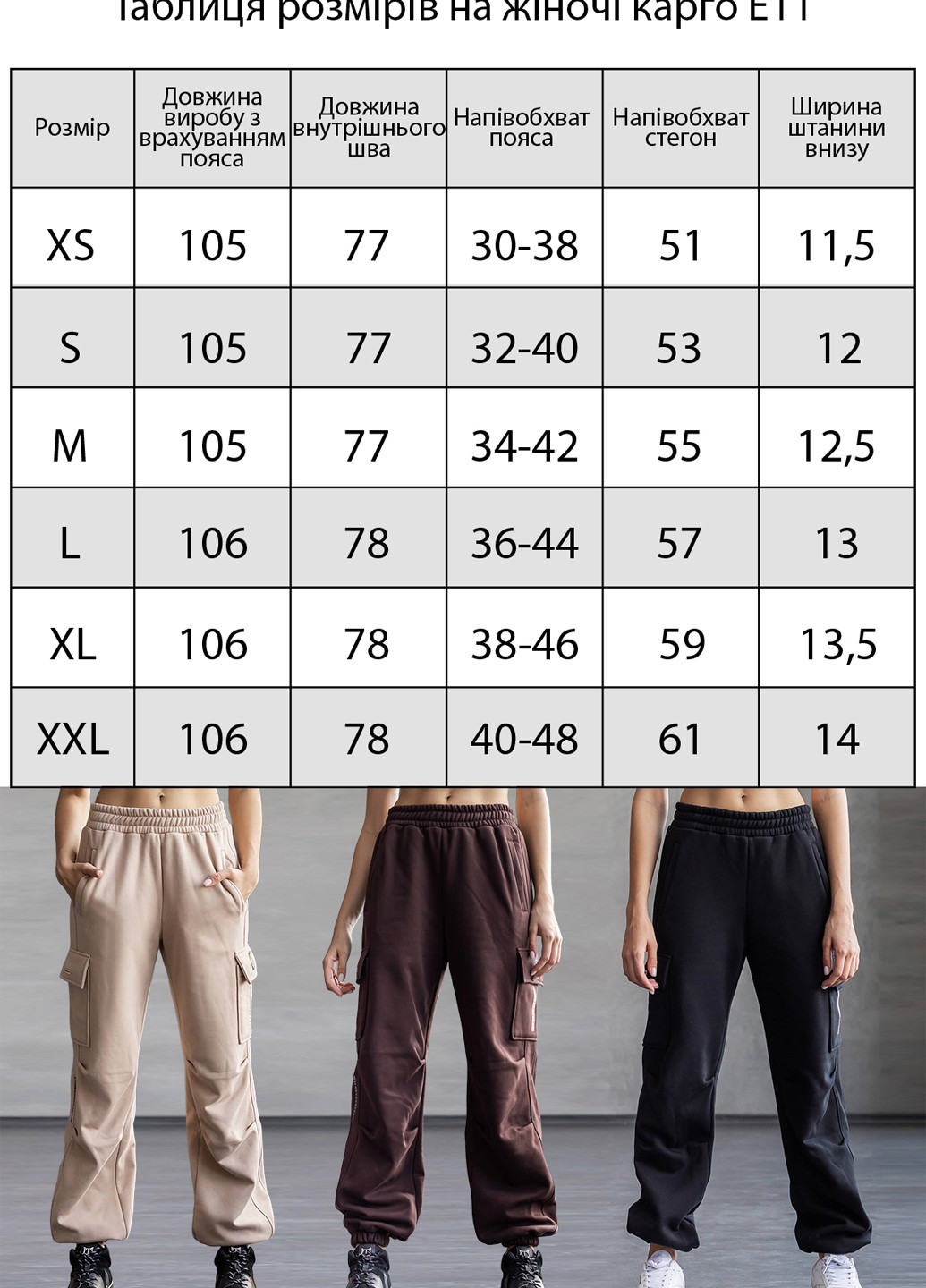 Теплые женские брюки карго TOTALFIT (303023602)