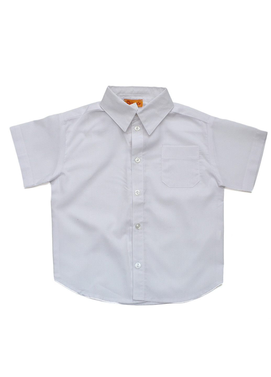 Белая кэжуал рубашка однотонная Piccolo L с коротким рукавом