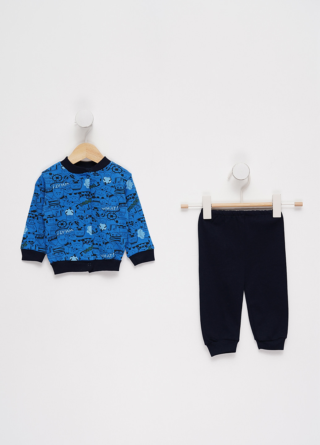 Синий демисезонный костюм (толстовка, брюки) zem baby