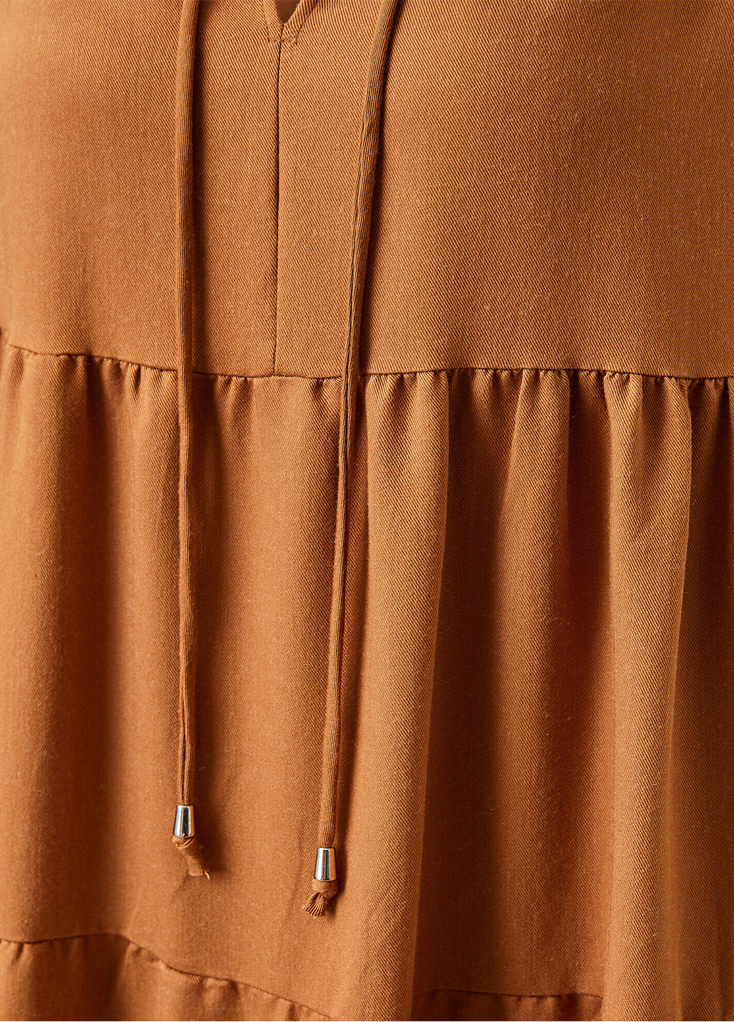 Светло-коричневое кэжуал платье а-силуэт KOTON однотонное
