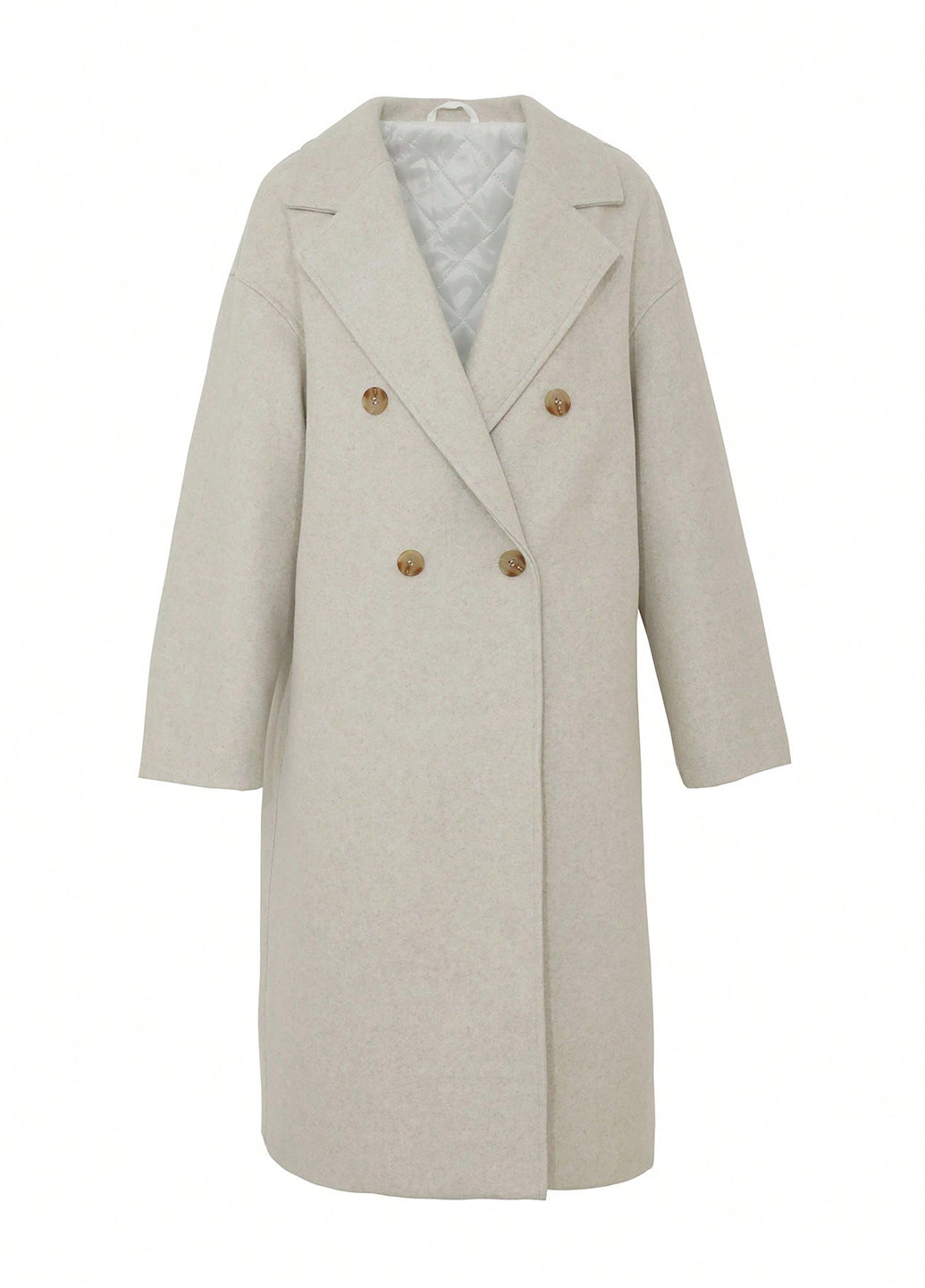 Бежеве демісезонне Пальто двобортне SHEIN