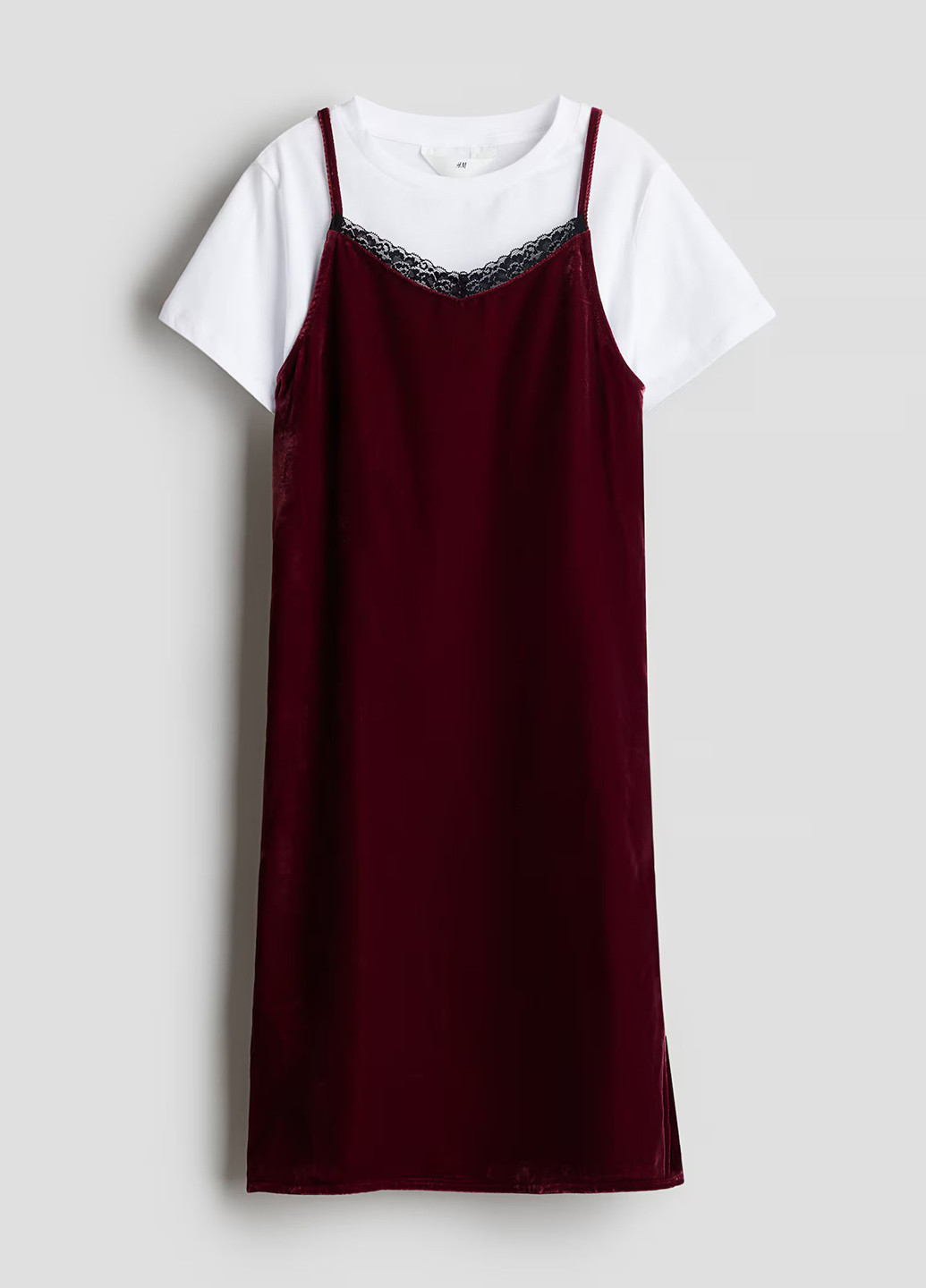 Темно-бордовий літній комплект (топ, сукня) H&M