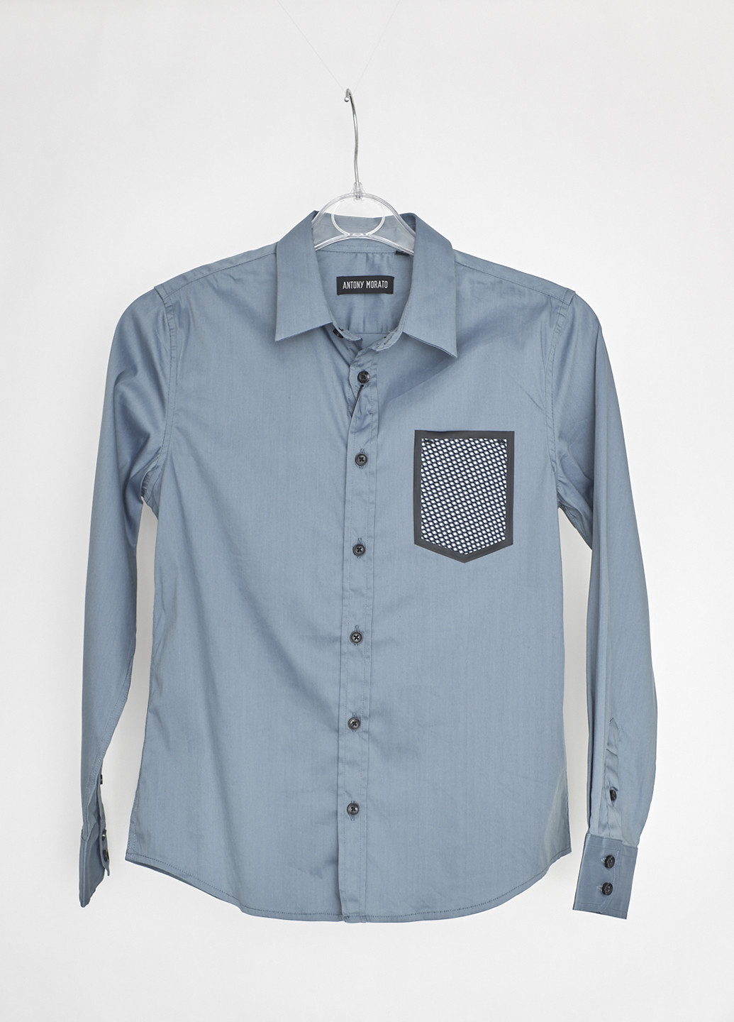 Темно-синяя кэжуал рубашка однотонная Antony Morato