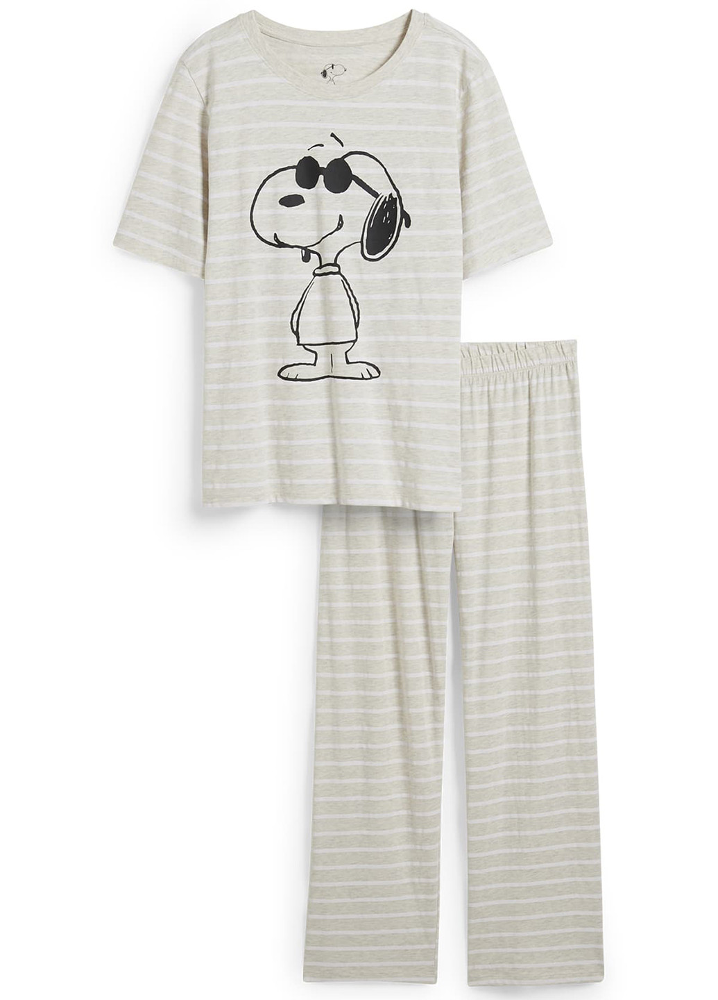 Бежевая всесезон пижама (футболка, брюки) футболка + брюки C&A