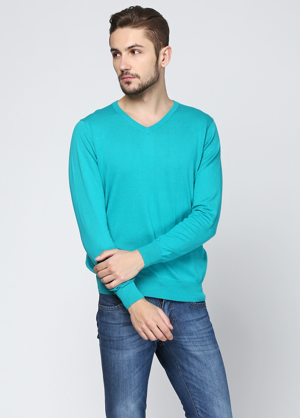 Бирюзовый демисезонный пуловер пуловер Cashmere