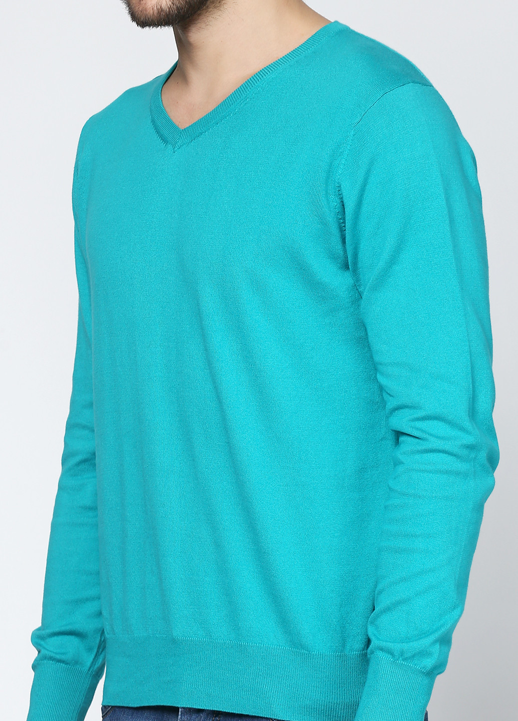 Бірюзовий демісезонний пуловер пуловер Cashmere