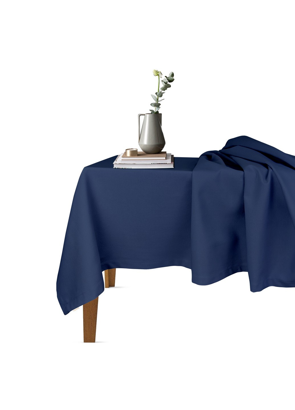 Столовый набор для сервировки стола скатерть DarkBlue 140х180 и салфетки тканевые White 35х35 - 4 шт (4822052073759) Cosas (252506552)