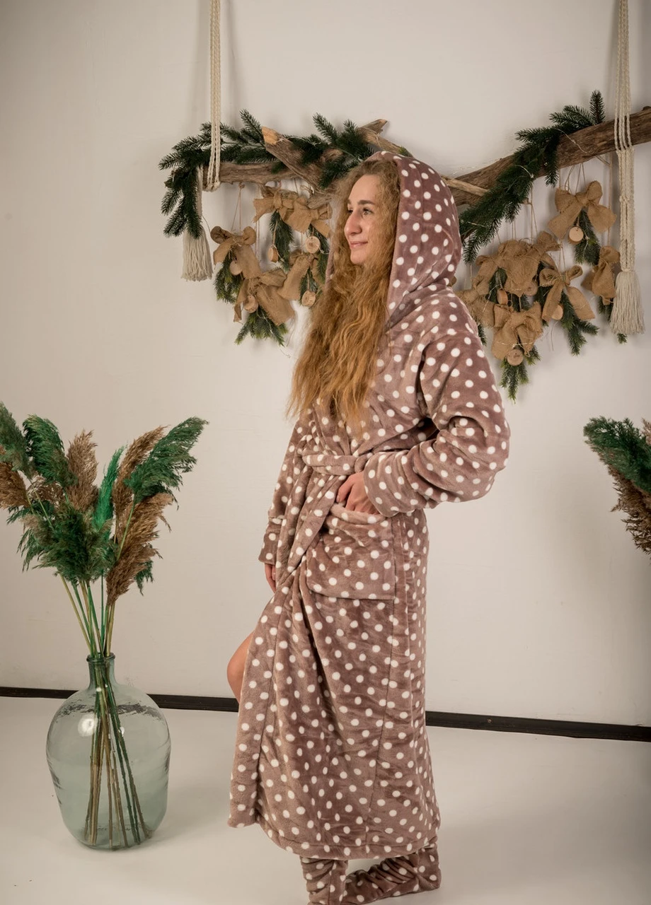 Теплый женский халат на запах V.O.G. (256015164)