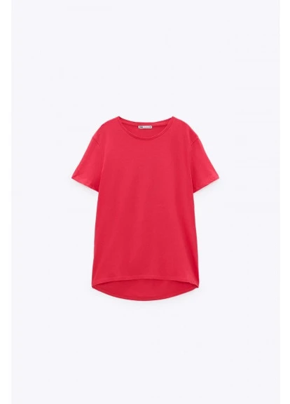 Футболка Базовая асимметричная PS13 S Темная фуксия Zara - (222156779)