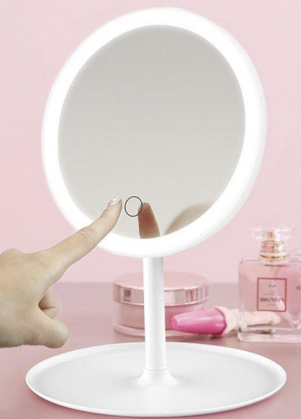 Косметическое зеркало с LED подсветкой Mirror 16 встроенным аккумулятором Белый (34195/U0 XO (250459162)