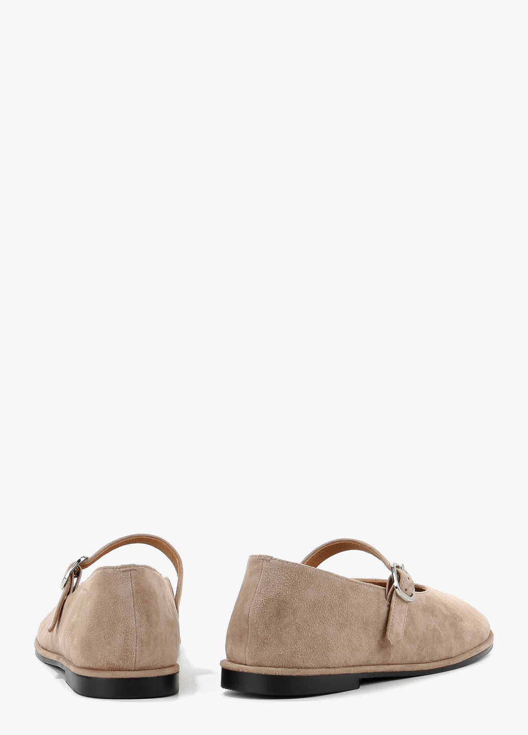 Женские балетки Le'BERDES | бежевые однотонные без декора натуральная замша (322088033)