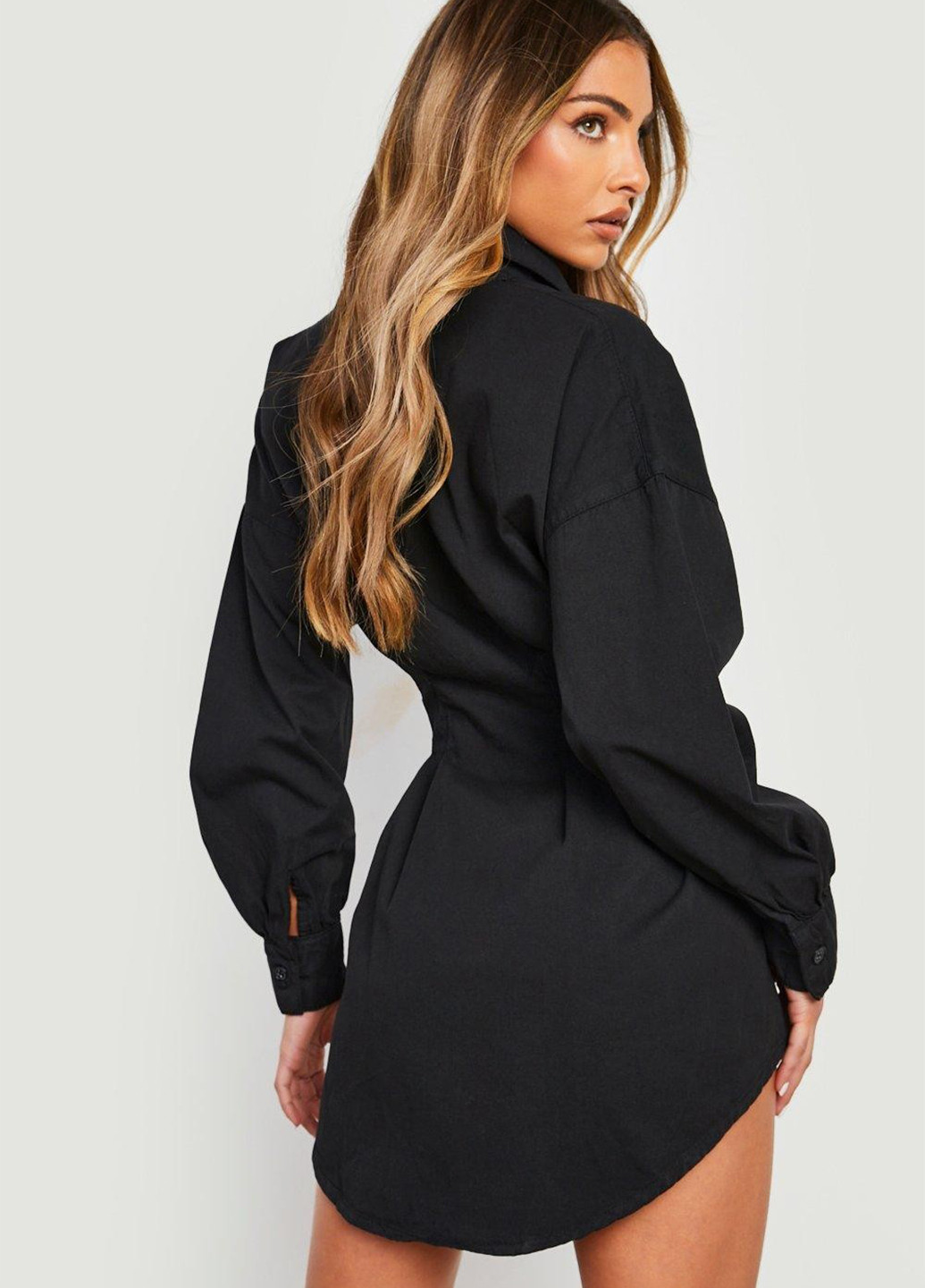 Чорна кежуал сукня сукня-сорочка Boohoo однотонна
