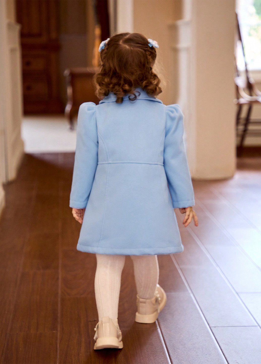 Блакитне демісезонне Пальто двобортне SHEIN