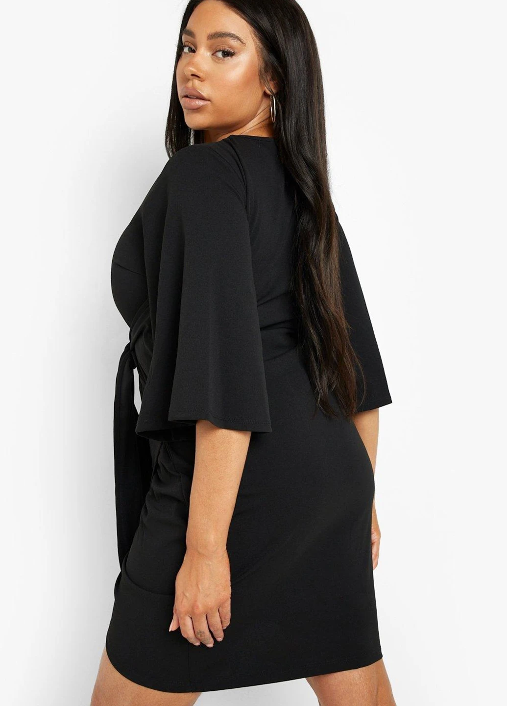 Черное кэжуал платье Boohoo однотонное