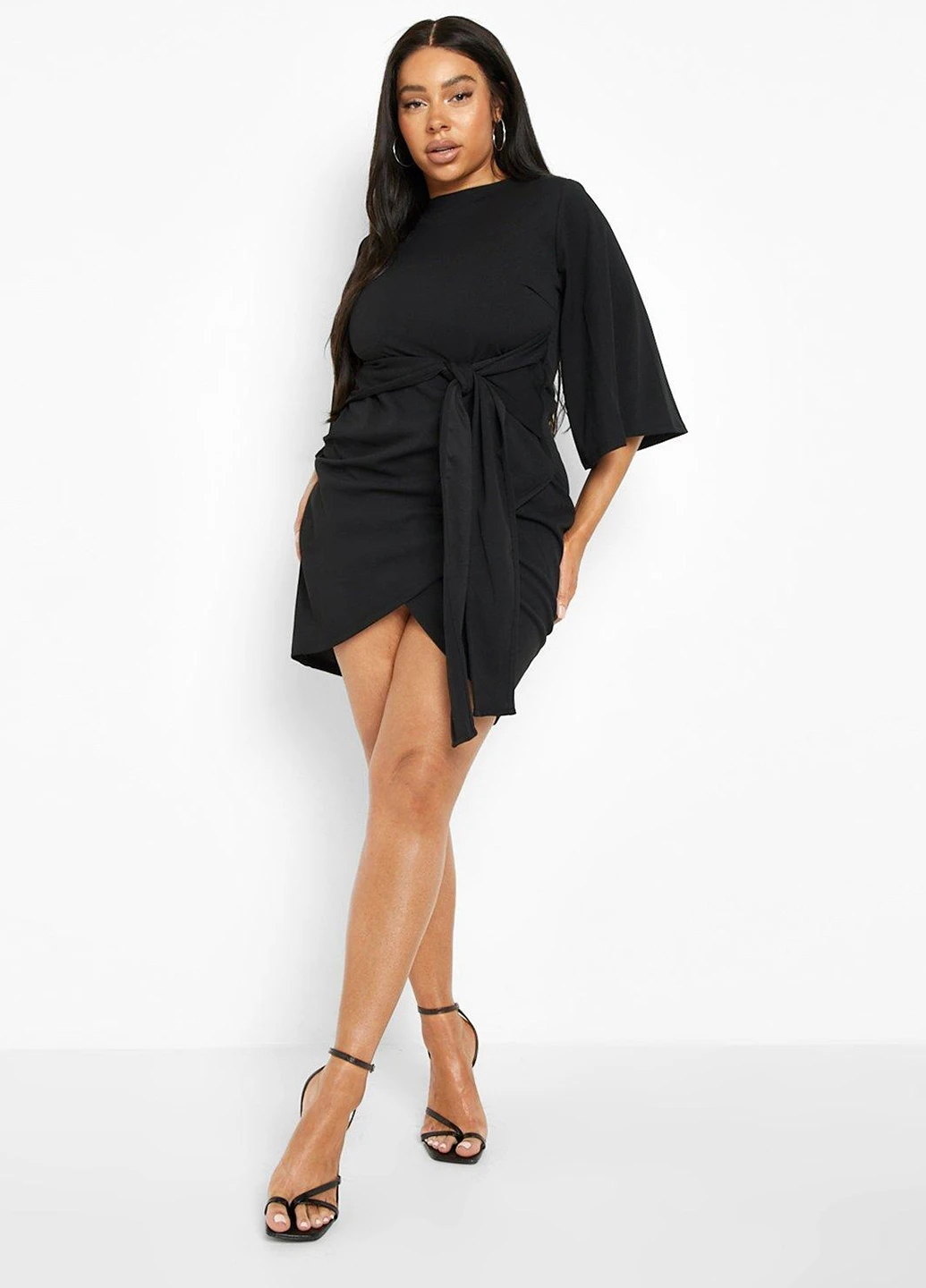 Черное кэжуал платье Boohoo однотонное