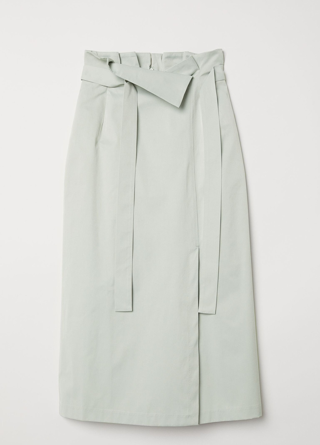Фисташковая однотонная юбка H&M