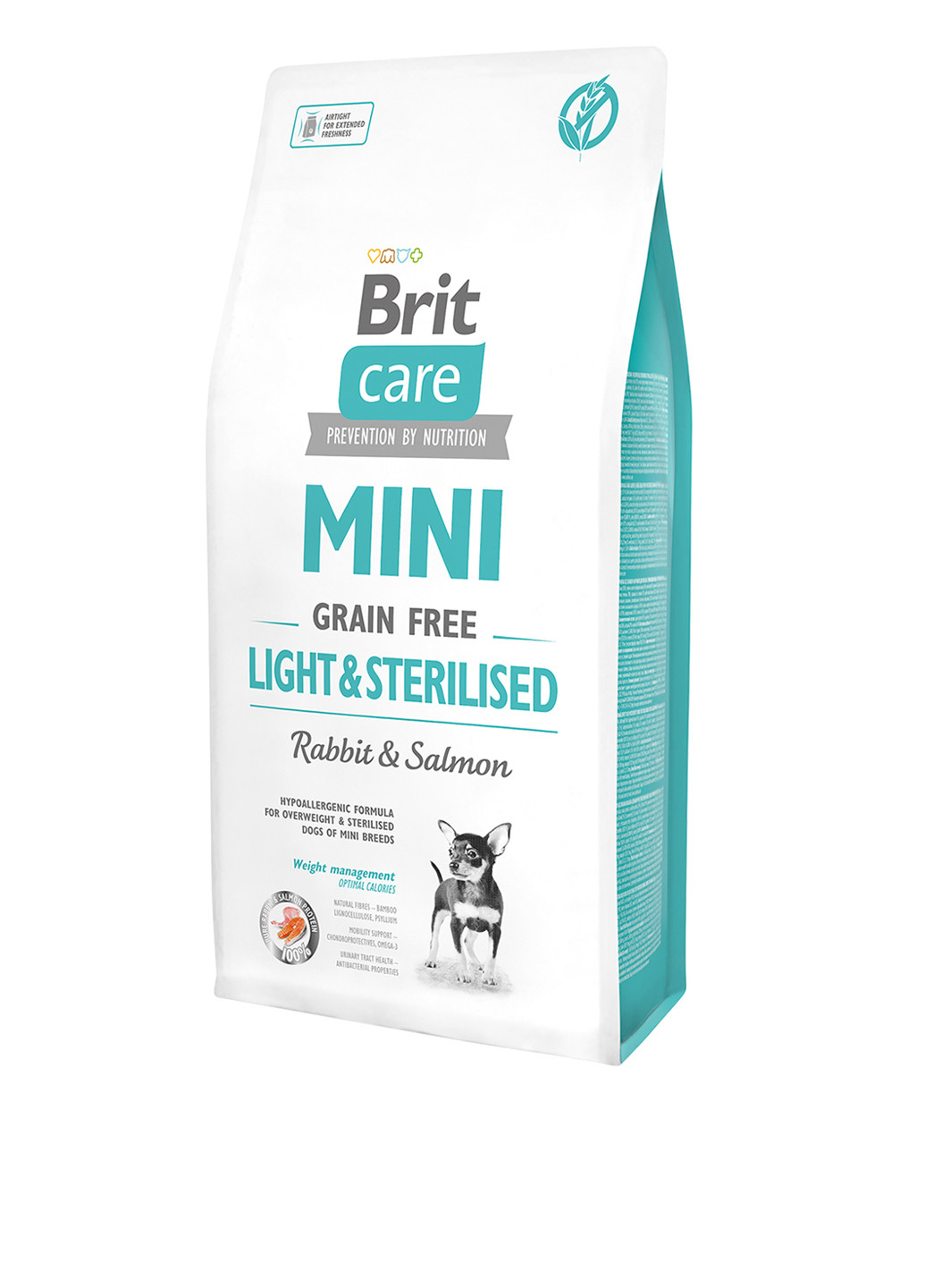 Сухой корм Care Mini Light & Sterilised, для взрослых собак миниатюрных пород с избыточным весом или стерилизованных, 7 кг Brit Care (136945959)