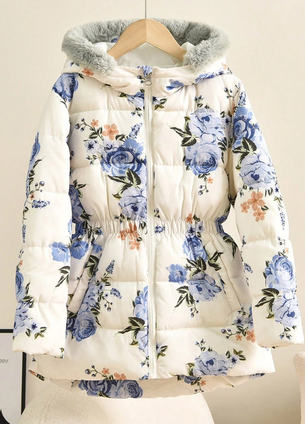 Кремова зимня куртка SHEIN