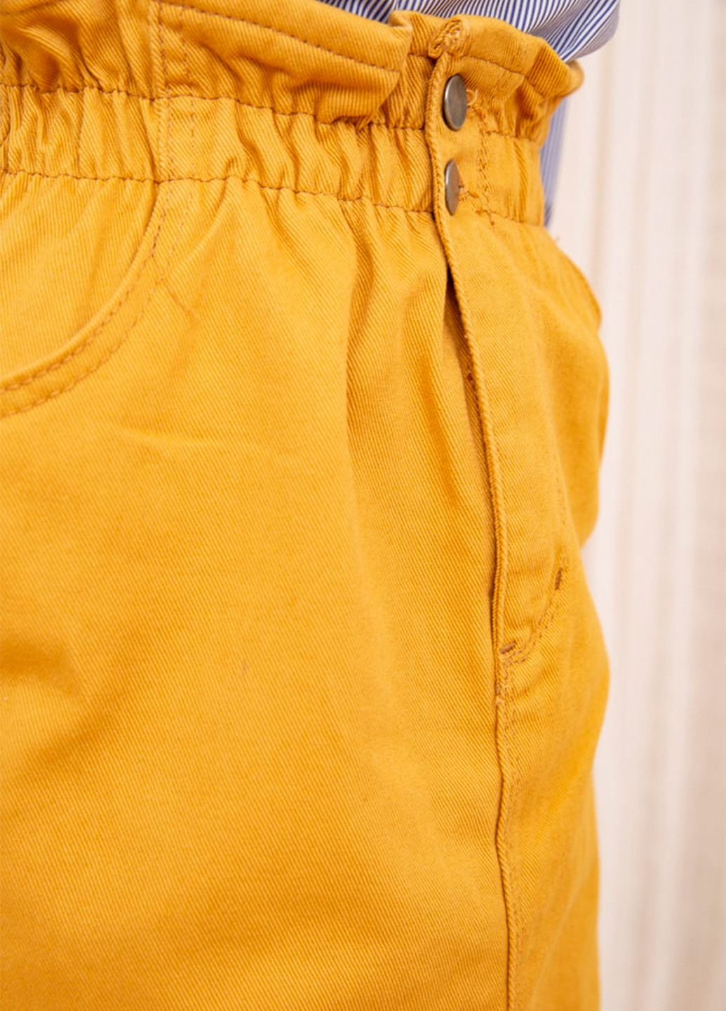 Горчичная джинсовая однотонная юбка Ager