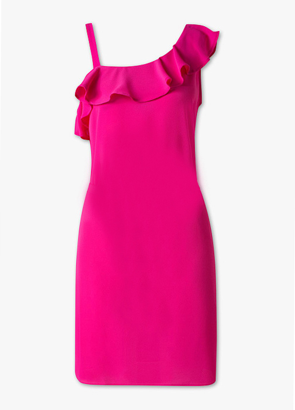 Фуксиновое (цвета Фуксия) кэжуал платье на одно плечо C&A однотонное