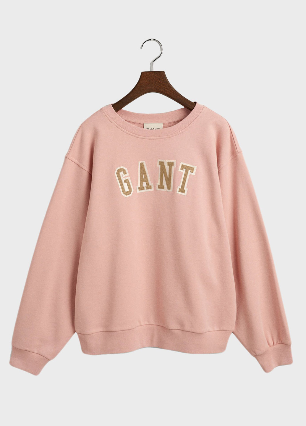 Свитшот Gant - Свободный крой однотонный розовый кэжуал хлопок - (293628609)