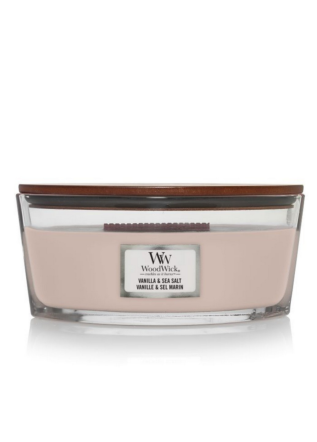 Ароматическая свеча в стекле Ellipse Vanilla Sea Salt 453 г (76191E) WoodWick (227516027)
