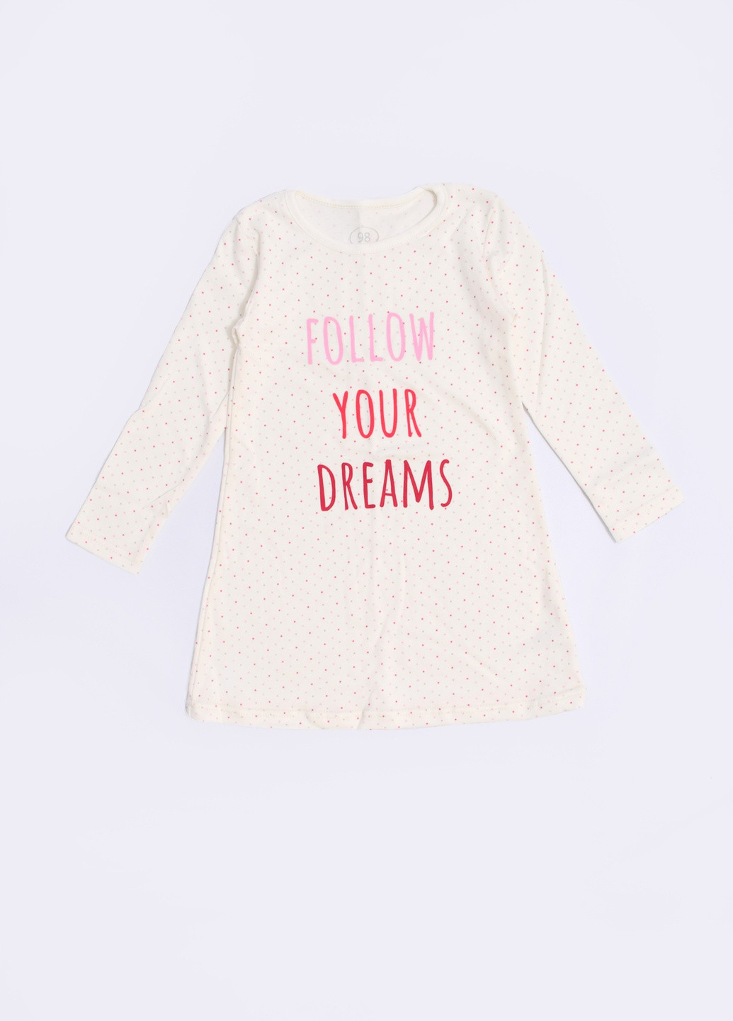 Ночная рубашка для девочки Фламинго Текстиль молочная домашняя
