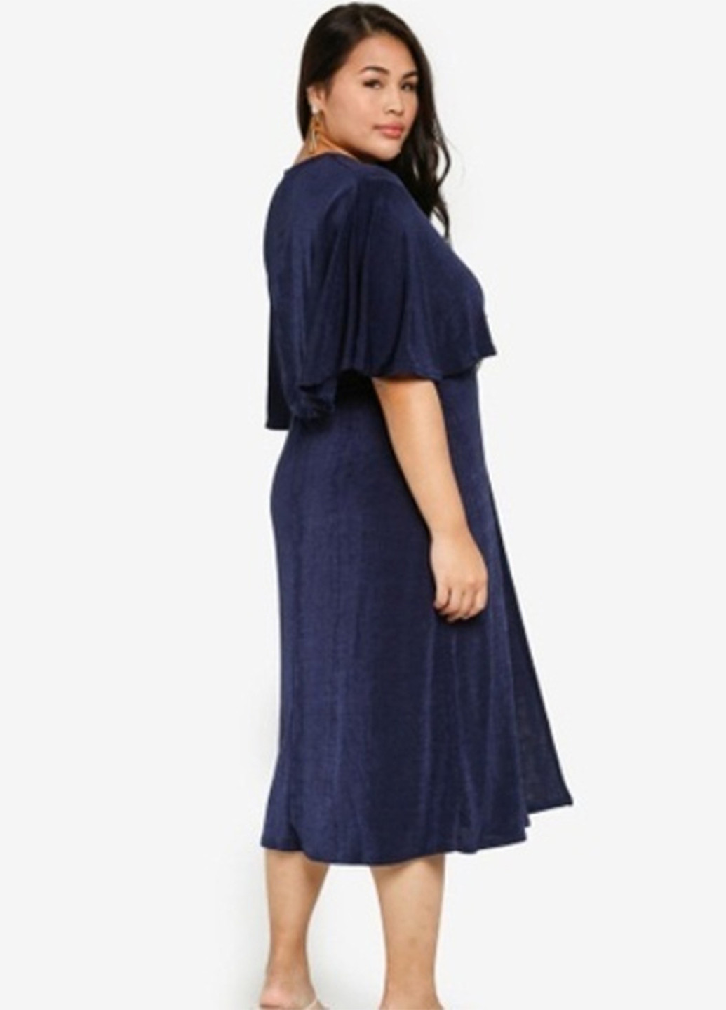 Темно-синя кежуал плаття, сукня на запах Lost Ink однотонна