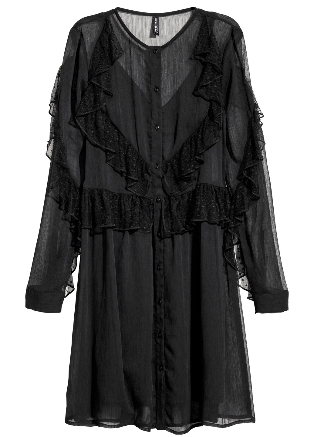 Чорна кежуал сукня з довгим рукавом H&M