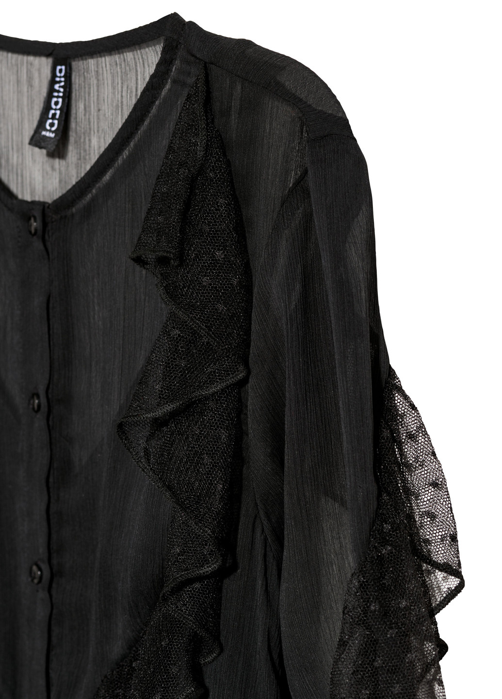 Черное кэжуал платье с длинным рукавом H&M