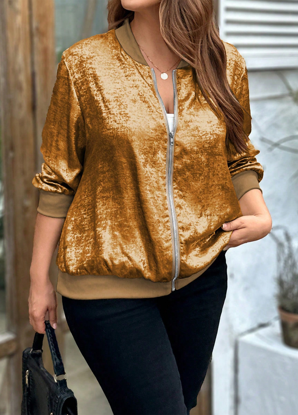 Бомбер SHEIN на молнии (332312799)