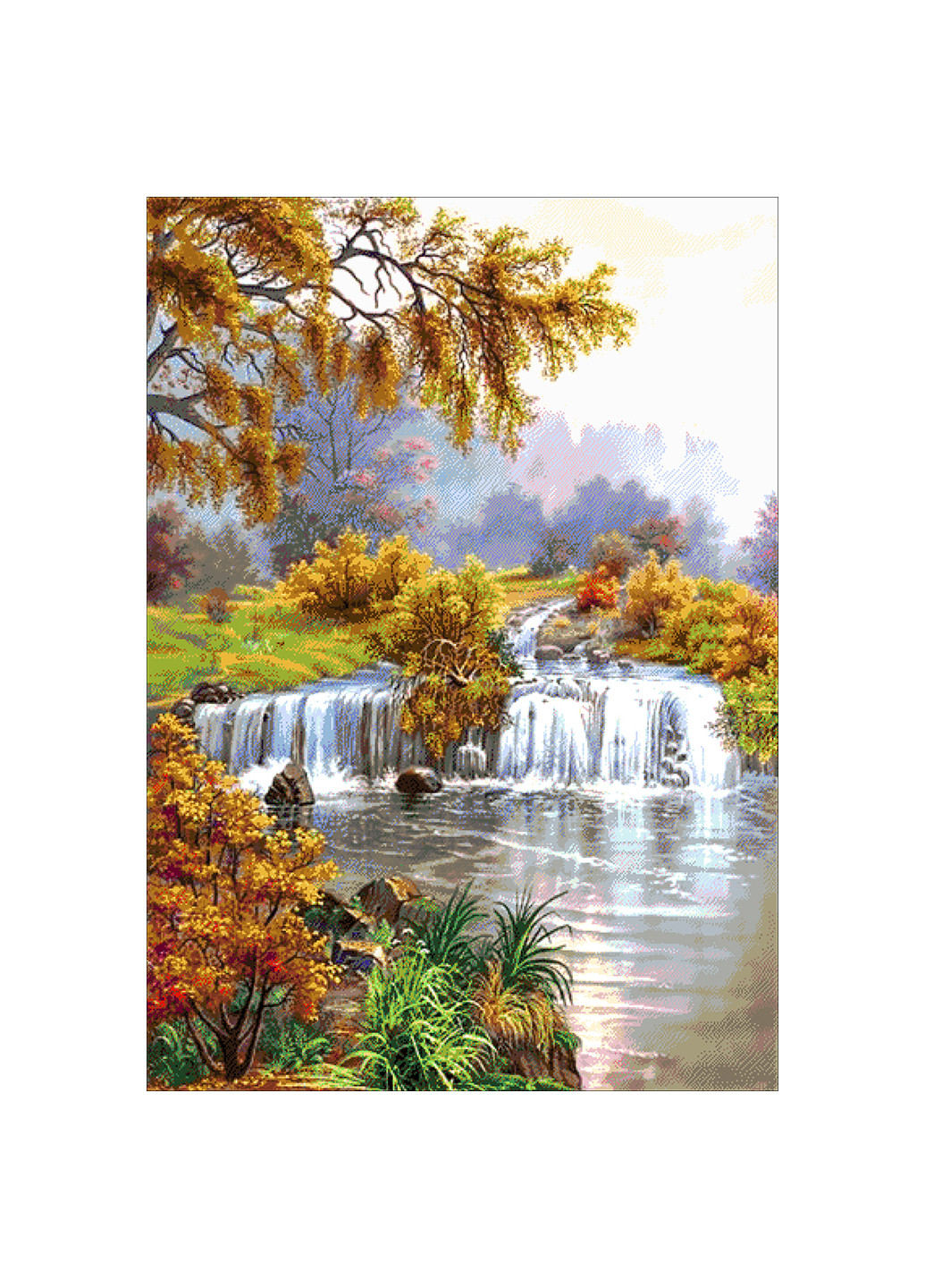 Набор для вышивания бисером Пейзаж у водопада 72х105 см Александра Токарева (252253870)