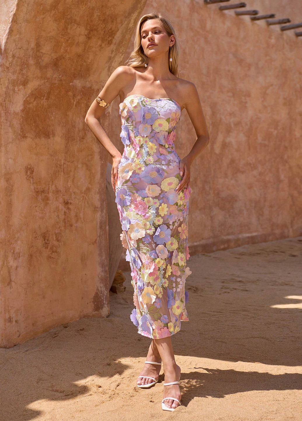 Сиреневое праздничный, вечернее, кэжуал платье SHEIN однотонное