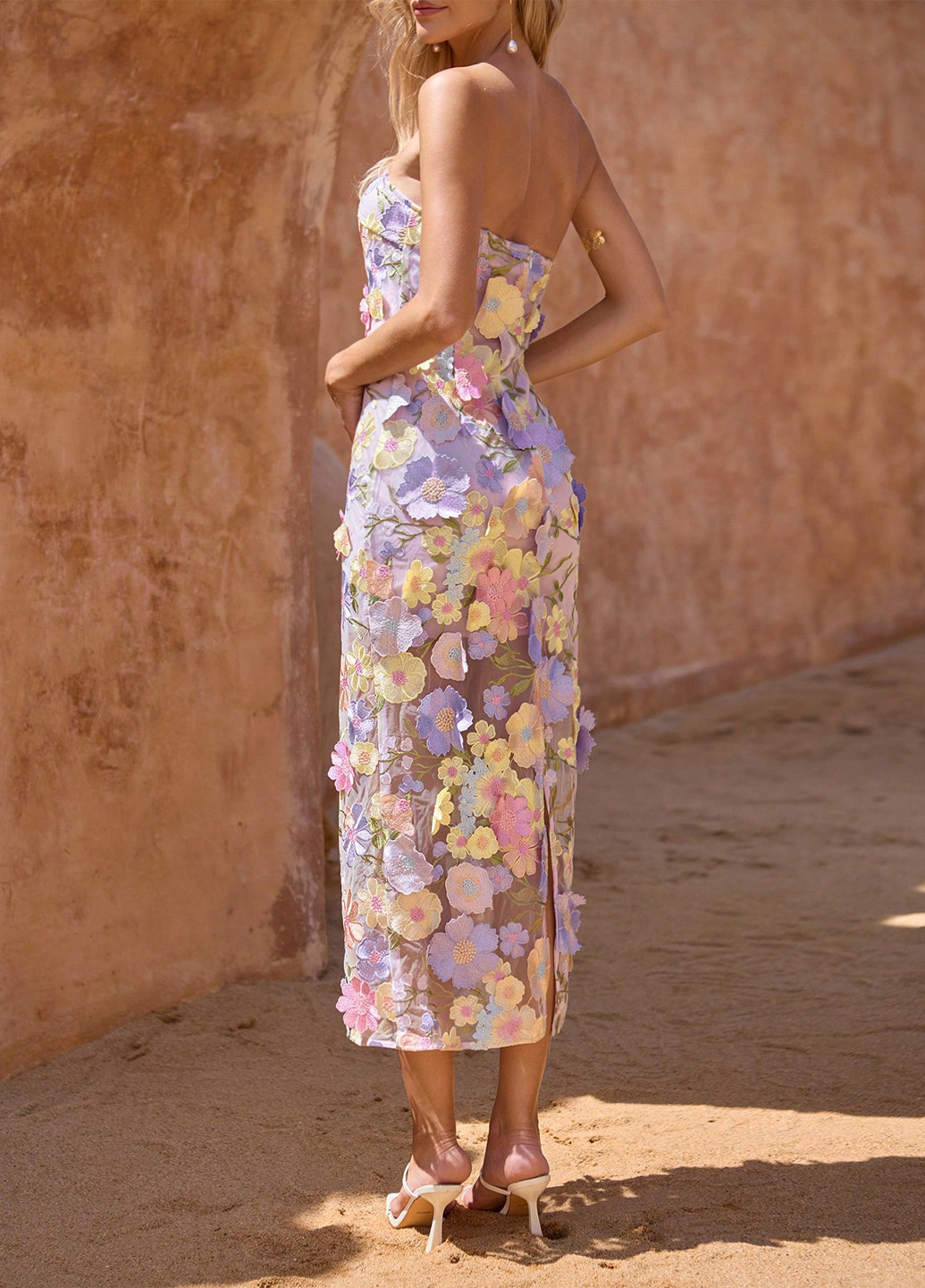 Сиреневое праздничный, вечернее, кэжуал платье SHEIN однотонное