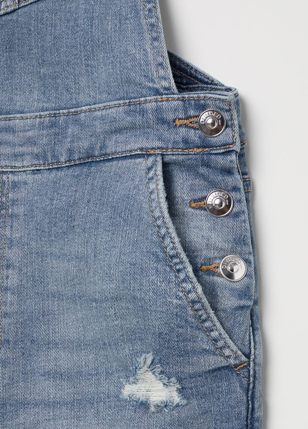 Комбинезон H&M комбинезон-брюки однотонный тёмно-голубой денил хлопок