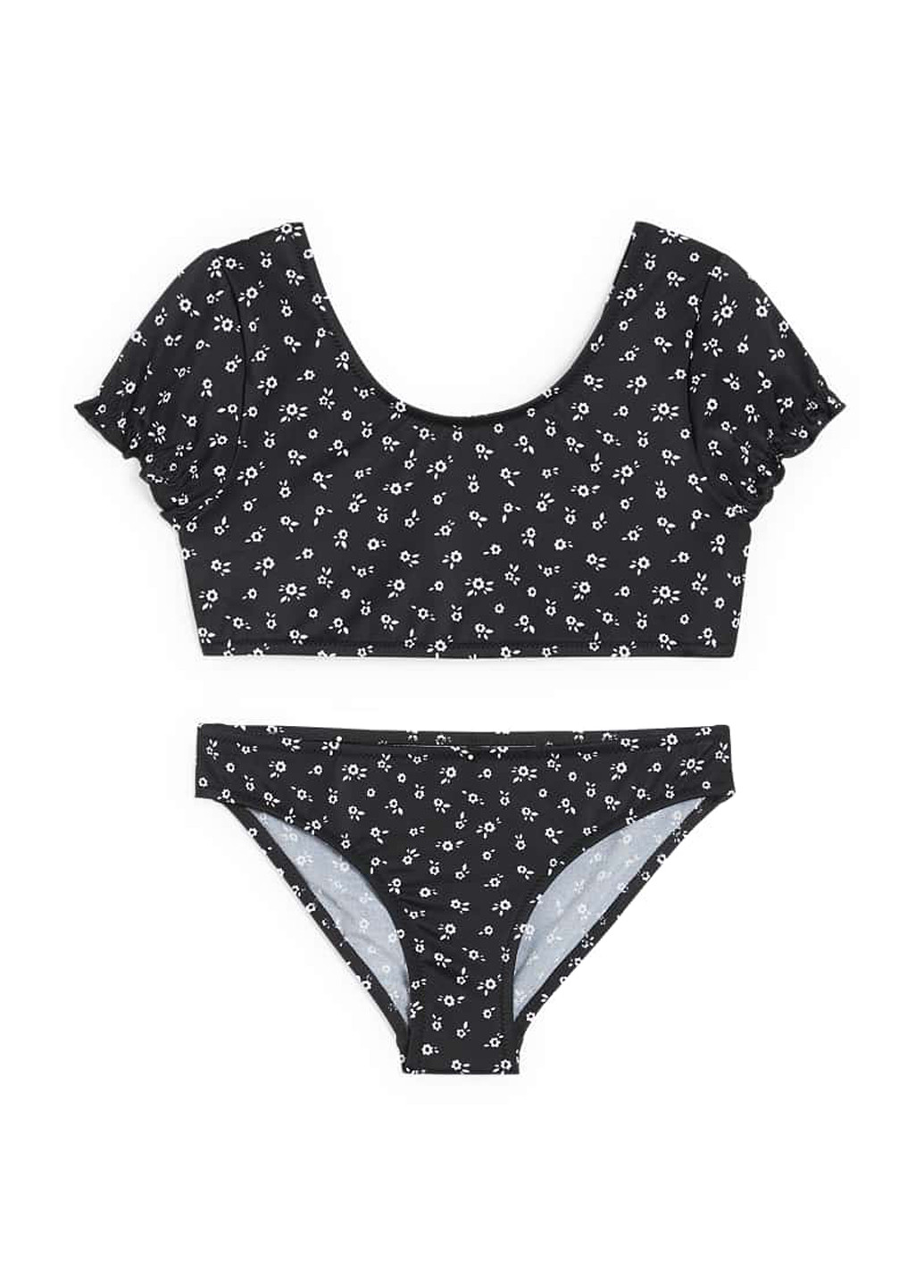 Чорно-білий літній купальник (топ, трусики) топ, роздільний C&A