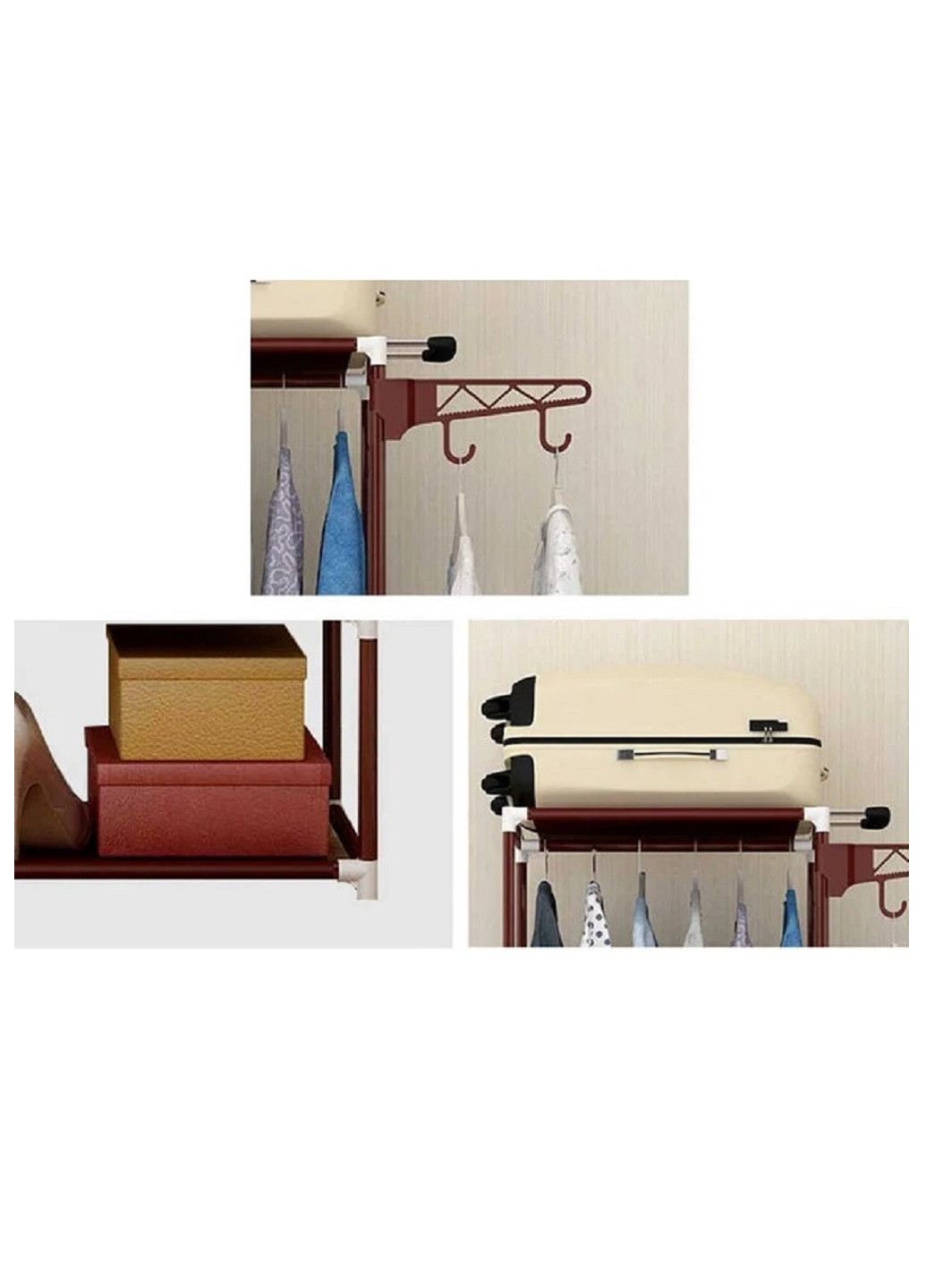 Многофункциональная напольная вешалка стойка органайзер стеллаж для хранения одежды и обуви 170х55х32 см (49811-Нов) Francesco Marconi (251361673)