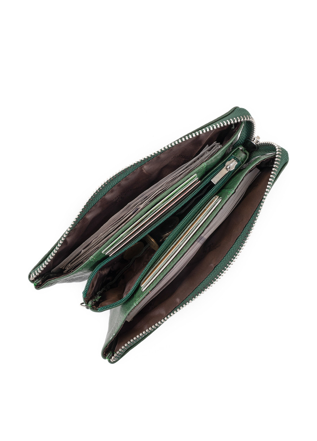 Клатч st leather однотонный темно-зелёный кэжуал