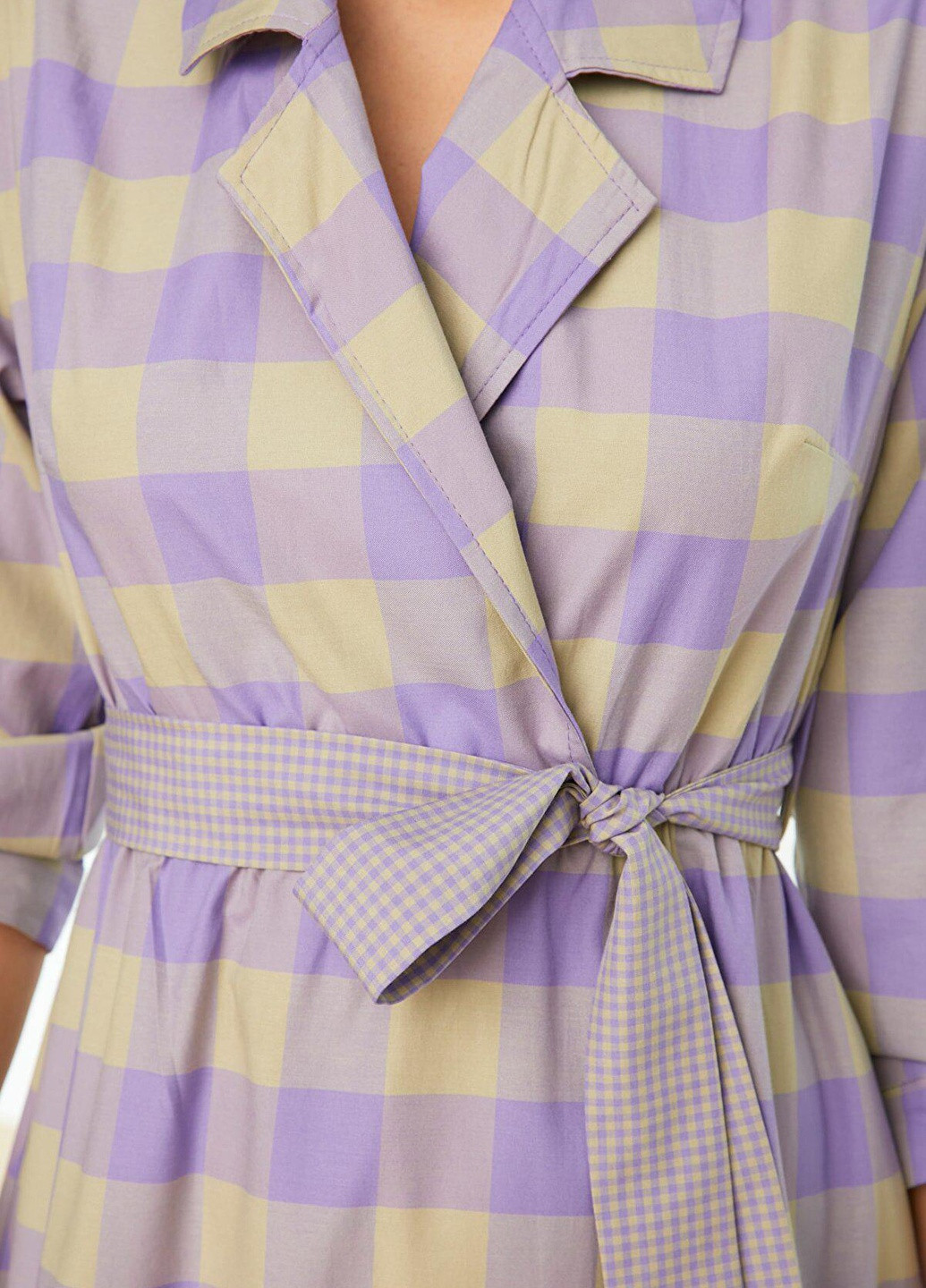 Бузкова повсякденний сукня AMORI в клітинку