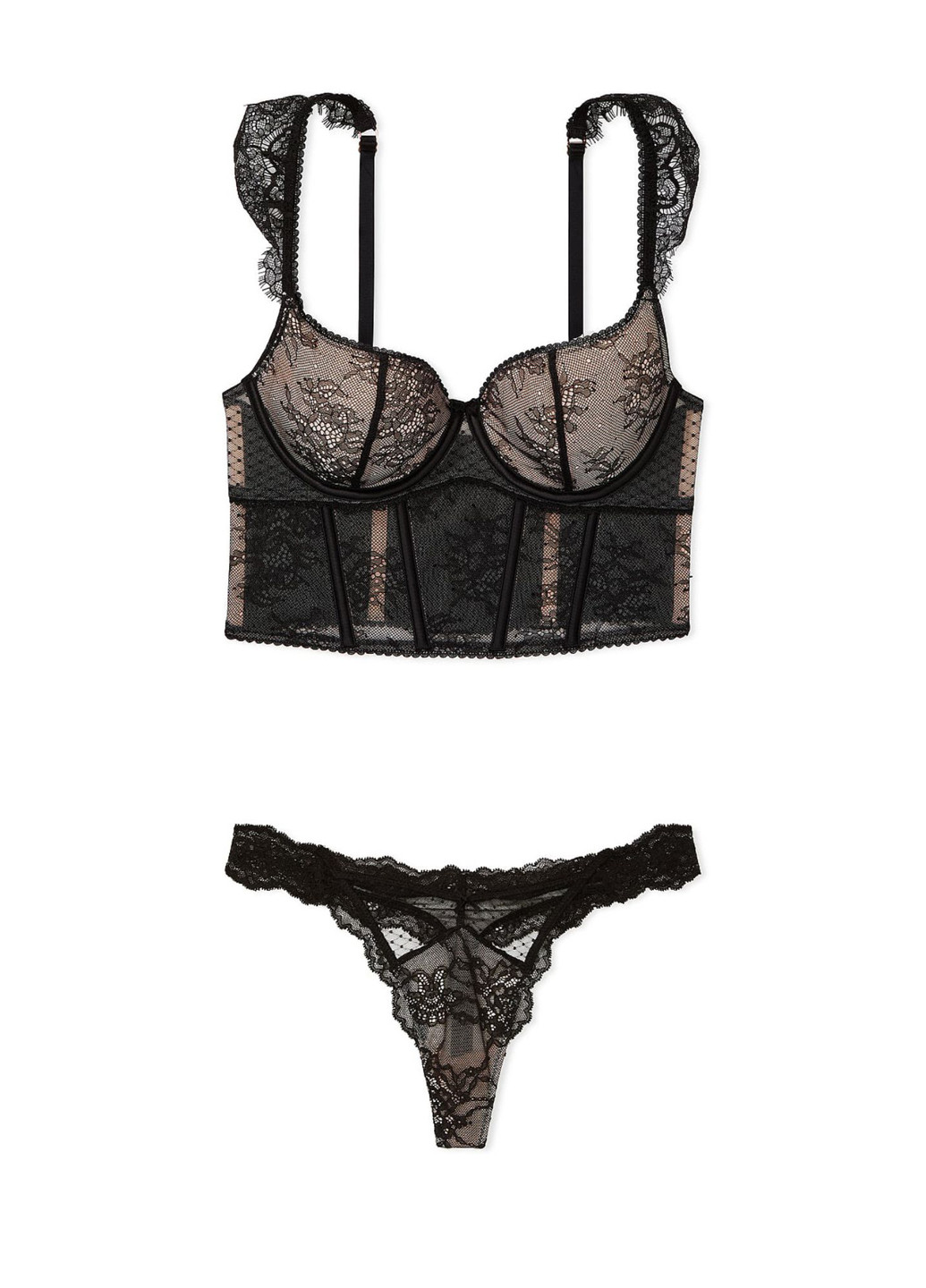 Чорний демісезонний комплект (бюстгальтер, трусики) Victoria's Secret