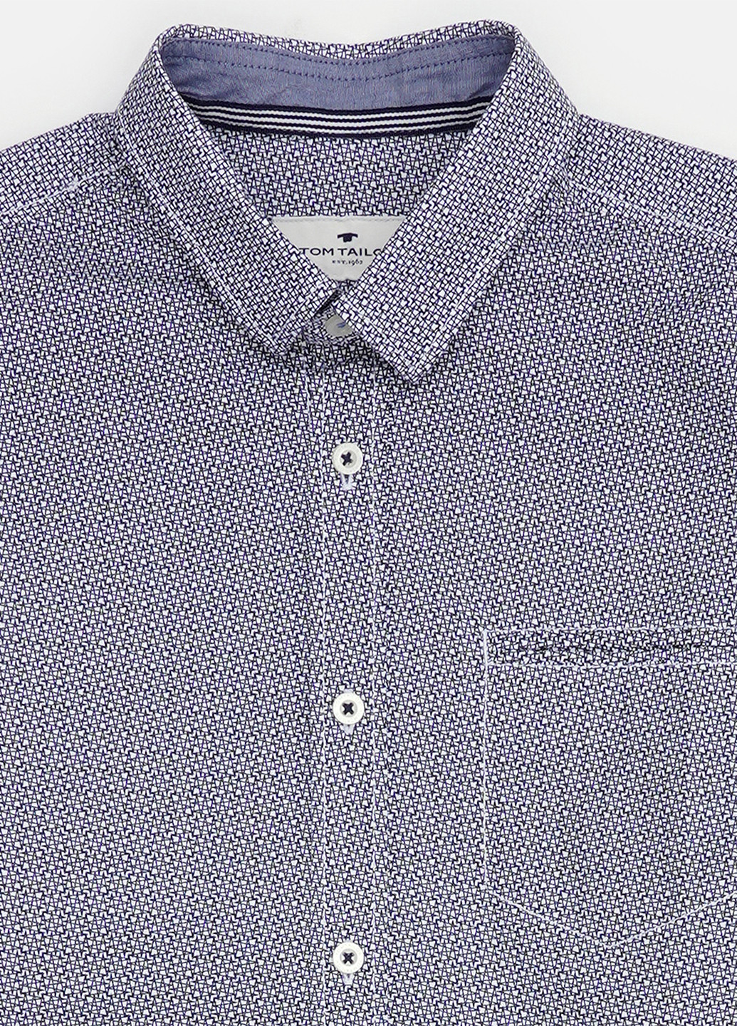 Темно-синяя кэжуал рубашка с абстрактным узором Tom Tailor