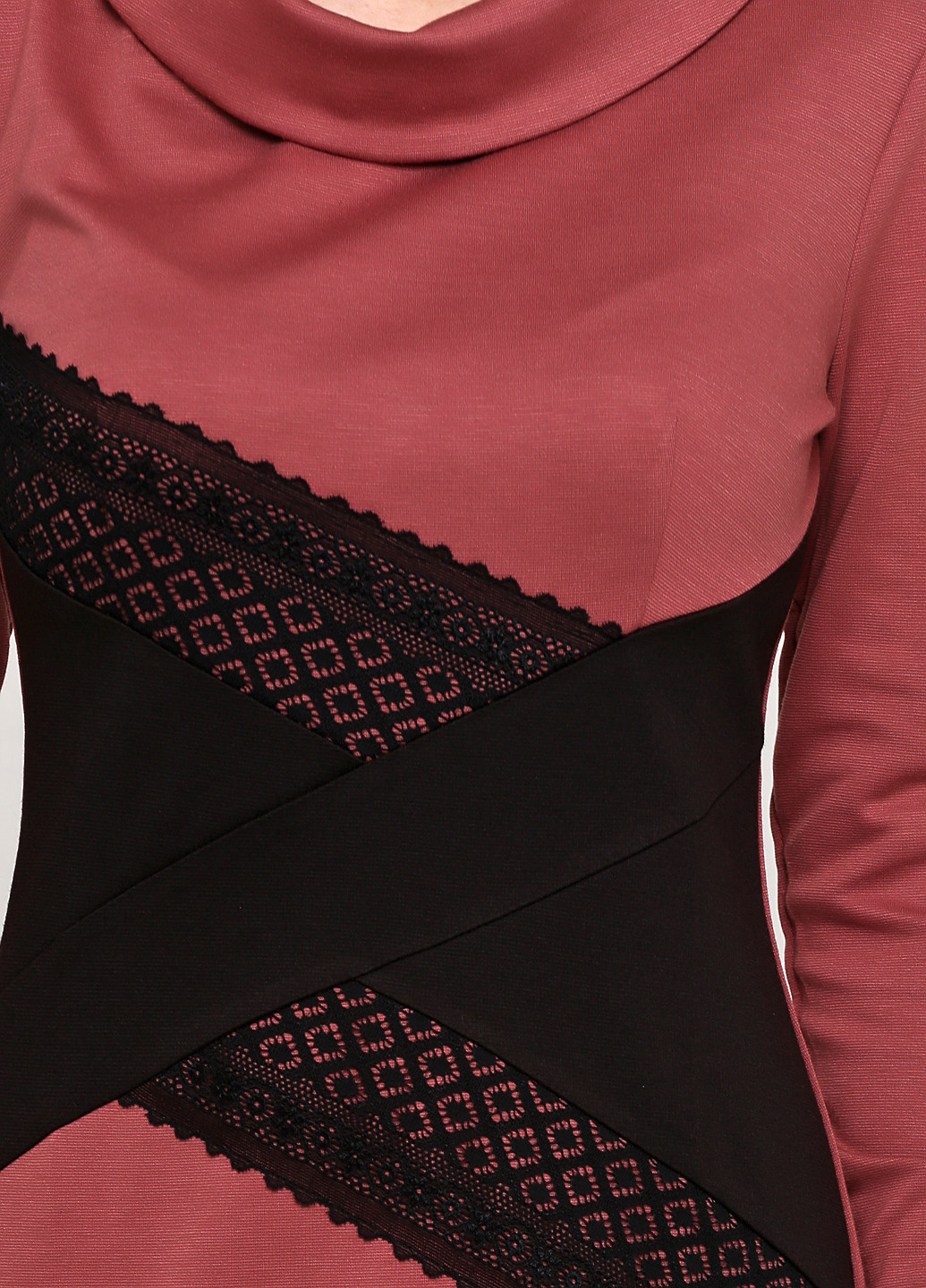Розово-коричневое кэжуал платье футляр Cliff однотонное