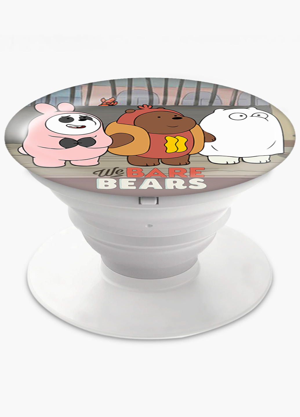 Попсокет (Popsockets) тримач для смартфону Вся правда про ведмедів (We Bare Bears) (8754-2905) Чорний MobiPrint (229014738)