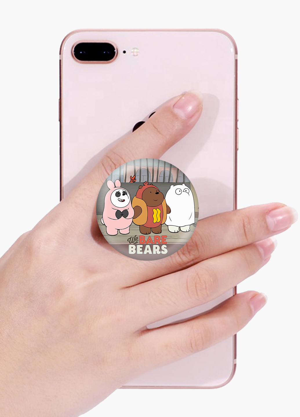 Попсокет (Popsockets) тримач для смартфону Вся правда про ведмедів (We Bare Bears) (8754-2905) Чорний MobiPrint (229014738)