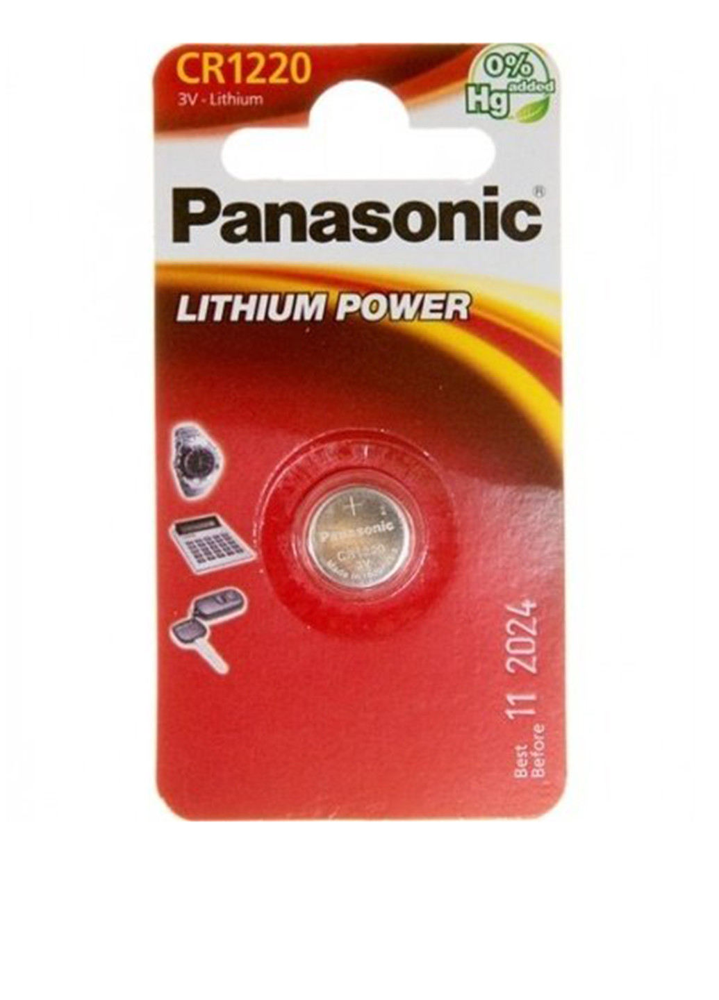 Батарейка Panasonic CR 1220 BLI 1 LITHIUM (CR-1220EL/1B) серебристые