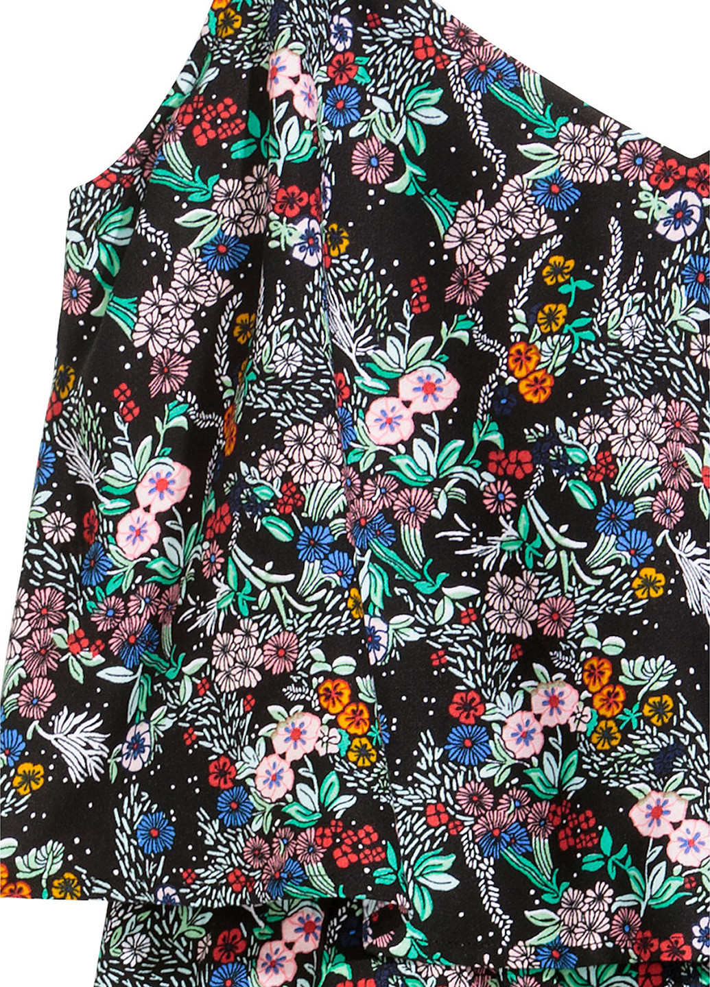 Комбинированное кэжуал платье клеш H&M с цветочным принтом